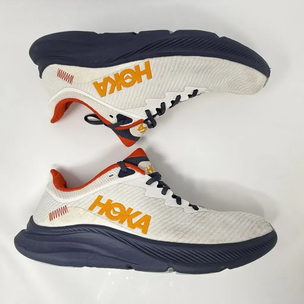 Hoka One One Solimar White Navy Running Shoes 1123074 WTNT Mens 12 D